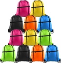 KUUQA 12Pcs Drawstring Olahraga Gym String Backpack Bulk Cinch Sackpack dengan Zipper untuk Sekolah Yoga Sport Gym Traveling