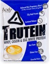 Powder Protein Tinggi Body Nutrition: 45% Whey, 45% Casein, 10% Egg White, Gluten- Free, Low Sodium, Grass Fed Whein Protein Powder, Gym Suplemen & Breakfast, Mocha, 34g Sample