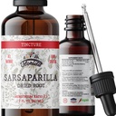Sarsaparilla Tincture, Ekstrak Sarsaparilla Organik (Smilax Medica) Root Kering, Non-GMO di Cold- Menekan Organik Glycerin 2 oz, 670 mg