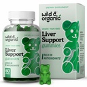 Wild & Organic Liver Dukung Gummies - Milk Thistle, Dandelion Root Extract for Liver Cleanse Detox - 60 Silymarin Milk Thistle Gummies - Vegan, Non-GMO Herbal Suplemen.