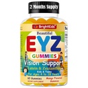 BrightKids Eye Health Gummies for Kids & Teens - Lutein & Dalxanthin Vision Support - Vegan, Non-GMO Eye Vitamin for Screen Time - Tasty Mango Flavor - 60 Gummies