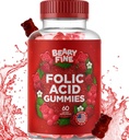 Gummies Asam Folic 400mcg - Esculity Prenatal & Pregnancy Gummy for Women, Moms & Baby to Be - 60 Raspberry Flavored Floor Gummy Vitamin - Made in The USA