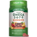 Nature 's Truth Vegan Omega 3679 Gummies 124; 50 Count 124; Peach Flavor 124; Non-GMO & Gluten Free Suplemen