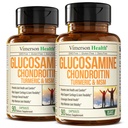 Glucosamin Chondroitin MSM - Bersama Suplemen Dukungan untuk Perempuan dan Pria dengan Glucosamin Sulfate 1500 mg, Chondroitin dan MSM - untuk Kartilage, Kesehatan Gabungan dan Fleksibilitas - 2 Pack