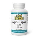 Faktor Natural Alpha--Lipoic Acid 400 mg, Whole Body Antioksidant Dukungan, 60 Capsules