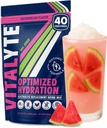 Vitalyte Electrolyte Powder Drinder Mix, Isotonic Electrolite Hydration Mix, Gluten Free Post Workout Powder, Paket 1, 35 oz., Semangka Flavor