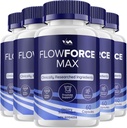 (5 Paket) FlowForceMax Prostate Support Capsules - Flow Force Max Pil, Maximum Kekuatan, Formulasi Multivitamin Baru, Review FlowForceMax, 300 Capsules