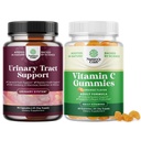 Bundle of D Mannose Capsules for Urinary Trakte Health for Women Fast Acting Super Concentracted Cranberry 90ct dan Chewable Vitamin C Gummies untuk Dewasa - Halal Vitamin C Ammune Dukung Gummies