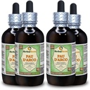 PAU d 'arco (Tabebuia Impetiginosa) Glycerite, Dried Bark Alcohol- Free Liquid Extract (Nama Merek: HerbalTerra, Proudly Made in USA) 4x4 F.oz (4x120 ml)