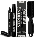Striking Viking Beard Pencil Filler for Men - Pack of 2, Jet Black