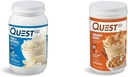 Quest Nutrition Vanilla Milkshake Protein Powder, 24g of Protein, 1g of Sugar, Low Carb, Gluten Free, 3 Pound, 43 porsi & Cinnamon Crunch Powder, 20g Protein, 2g Net Carb, 1g Sugar