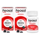 Feosol Tablets Tambahan Besi Asli, Non- heme 325mg Ferrous Sulfate (65mg Elemental Iron) per pil, 1 Per Day, 4 Pasokan Bulan, untuk Dukungan Sistem Energi dan Imune (120 ct Pack of 2)