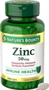 Nature 's Bounty Zinc 50mg, Support Imune & Antioksidant, Promotes Skin Health, 1 Caplet Per Day, Gluten Free, 250 Vegetarian Caplets