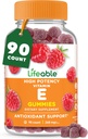 Lifeable Vitamin E Gummies 124; 268mg 124; Great Tasting Vitamin E Suplemen 124; Skin, Eye Health dan Imune Fungsi Dukungan 124; VIT E untuk Dewasa, Pria, Perempuan 124; 90 Mimes