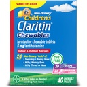 Clariitin Children 's Allergy Medicine, 24- Hour Non-Drowsy Loratadine 5mg Tablet, Antihistamin for Kids Ages 2 Years and Older, Grape & Bubble Gum Flavors, 40 tablet