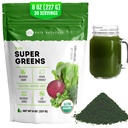 Kate Amoranic Super Hijau Powder. Daily Greens Superfood Blend with Propoles & Fiber for Smoothies and Juice (30 Servings, 8oz, Natural)