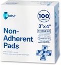 Globe Advanced Sterile Non-Adherent Pads 124- Pack, 3 "x 4" 14; Non-Adhesive Wound Dressing 124; Almost Absorbend & Non-Stick, Painless Removal- Switch 124; Individually Wrapped for Extra Protection (3 x 4)