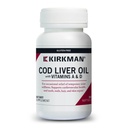 Kirkman - Cod Liver Oil dengan Vitamin A & D - 300 Softgeels - Essious Acids - Mendukung Kesehatan Pendiri - Hipoalergenik