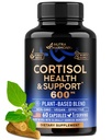 Cortisol Suplemen untuk Perempuan - Kudus Basil 124; Ashwagandha 124; Rhodiola 124; L-Theanine - Tanaman-Based Hormone Keseimbangan - Mood, Focus & Sleep Dukungan - Dibuat di AS - Vegan, Non-GMO - 60 Capsules selama 2 Bulan