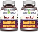 Amazing Formulas Inositol Supplemen £124; 500 Mg Per Serving 14; 100 Capsules 14; Non-GMO 124; Gluten Free 124; Made in AS 124; Paket 2