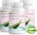 AloseCure Daily Progities 10 Milyar CFU untuk Dukungan Digetical 8 Strains, 6 Pregories & Enzymes - Digetical Suplemen dengan Bromelain untuk Perempuan & Pria - Gut Dukungan, Relief Digepsi, 30 Caps x 3btls