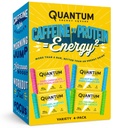 Quantum Energy Square - Energy Bar with Caffeine & 10g Protein, Healthy Snack On the Go - Vegan, Gluten- Free, Soy & Dairy- Free Variety 4-Pack