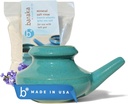 Baraka Neti Pot Tool Kit - Snoring & Saline Solution, Dishwasher Seramic Save dengan Garam Laut Mineral 2oz untuk Nose Cleaning & Sinus Rinse Perfect for Allergy Relief di Dewasa & Anak (Jade)