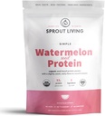 Sprout Living Simple Weadmelon Protein Powder, 12 Grams Organic Plant Based Protein Powder Without Artificial Sweeteners, Non Dairy, Non-GMO, Vegan, Gluten Free, Keto Drink Mix (10 Oz)