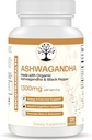 Ashwagandha dengan Black Pepper untuk Penyimpangan Enhanced - Tersertifikasi Organik, GMO Non-, Gluten- Free - Support Mood dan Energy, Support Istirahat dan Relaksasi - 120 Vegan Capsules