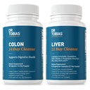 Dr. Tobias Colon 14 Day Cleanse & Liver 21 Day Cleanse Suplemen, dengan Fiber, Herbs & Hereplas, Solarplast, Artichoke, Milk Thistle, Support Gut and Liver Health.