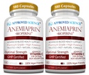 Disetujui Anemiaprin Sains - Besi Absorbable, Vitamin C - Lembut Pada Perut - 380 Kapsul - 6 Bulan Supply - Non- GMO, Vegan