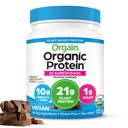 Orgain Vegan Protein + 50 Superfoods Powder, Creamy Chocolate Fudge - Tanaman 21g berbasis Protein, 10g Prebiotic Fiber, No Laktosa Ingrediens, Gluten Free, No Ditambahkan Sugar, Non-GMO, 1.12 lb