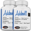 Addrell 2 Pack Energy Stimulant Pille - Study Suplement Alternatif Pill, Natural Nootropic Suplemen & Kognitive Enhancer Substitut untuk mengangkat Mental Clarity120 Capsules