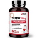 NATURE TARGET CoQ10- 200mg dengan PQQ L- Carnitine & Omega-3, Koalisi Absorpsi Tinggi - Q10 dengan BioPerine, Mendukung Jantung dan Sistem Imune, Sel-Energi- Produksi, 120 hamba