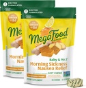 MegaFood Baby & Me Prenatal Morning Sickness Relief, Ginger Chews, with Vitamin B6, Made Without 9 Food Allergens, Honey Lemon Ginger Flavor, 30 Chews (Paket 2)