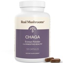 Mushroom nyata Chaga Mushroom Kapsules - Aduk Ekstrak Organik dengan Bubuk Ekstrak untuk Persediaan Wellness & Energy - Vegan, Non-GMO, 120 Kasules - Persediaan Jamur Organik