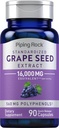 Piping Rock Grape Extract Capsules 124; 16000mg 124; 90 Pil 14; Vitis Vinifera Suplemen 126; Non-GMO, Gluten Bebas
