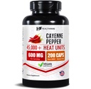 HellthFare Cayenne Pepper Capsules 600mg 124g, 200 Vegan Pills, 124; 45.000 Unit Panas (HU) 124; Cardiovascular, Circulation & Digevaly Dukungan 124; Tinggi Potensi Herbal Ekstraksi 126; Non-GMO, Gluten- Free Alag 124; Dibuat di USA