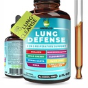 8 dalam 1 Lung Defense Herbal Extract, Blend (Mullein - Marchellow- Osha- Wild Cherry-Elderberry-Yerba Santa- Olive Leaf-ACV) Lung Cleanse, Respiratory & Imune System Dukungan. Tambahan Cairan 2 OZ