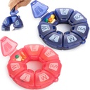 Round Weekly Pill Organizer, TPU Rubberized, Travel Pill Container 7 Day, with 7 Large Comparent, Great for Daily Vitamin & Suplemen, Cute Pill Case with Large Letters and Braille (2 pcs)