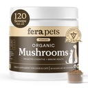 Fera Pets Mushroom Suplemen untuk Anjing & Kucing dengan ekor Turki - USDA Organik - Dukungan Kognitif dan Kebal - Enhances Liver Fungsi - Mendukung Gut Sehat - Powder - 120 Scoops