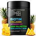 Biotin Gummies dengan Collagen Vitamin D3 Saw Palmetto & Hyaluronic Acid for Hair Skin and Nails, Hair Growth Suplemen untuk Pria & Women 124; Non-GMO 124; Gluten- Free Pnales Flavor