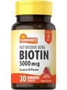 Sundance Fast Dissolve Biotin 5000mcg 124; 30 Tablet 124; Estibe B-Vitamin 124; Natural Berry Flavor 124; Vegetarian, Non-GMO, dan Gluten Free Supplemen