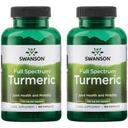 Swanson Premium Brand Turmeric Curcumin Antioksidant Joint Health Cardiovascular Liver Mood and Memory Support Curcuma Longa (Rhizome) 1.44 Grams (1440 mg) 100 Capsules (Paket 2)