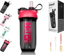 Litex Shake Bottles for Protein Shakes, 26oz Blender Shaker Bottle for Pre-Workout, Shaker Cups with Straw, BPA- free Tritan Mixer Bottle for Protein Powder, with Cup Brush and Instructions (Rose red)