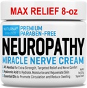 Neuropathy Nerve Relief Cream - Premium Nerve Cream 3X Action for Targeted Relief and Soothing Nerve Comfort - Maximum Power with 4% Menthol, Mum for Feet Hands Legs Toes & Back - Super Large 8 Oz