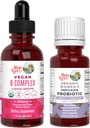 MaryRuth Organics Stress & Cognition Probiotic (Chocolate) for Women & B Complex Drops 12.4; USDA Organik Project, Clean Label Project Verified £124; Vitamin for Relaxation, Metabolisme, & Health 124; Vegan, Gluten