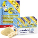 Nutrational Designs, Prebiotic Nana Flakes with Inulin, 100% Pure Banana Flakes, High Protein & Prebiotic Fiber, Digetical Wellness, for Dewasa & Kid 4 + (25 Single - Serve Packs)