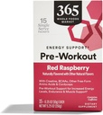 365 oleh Whole Foods Market, Pra-Workout Energy Support dengan Caffeine, Single- Save Packets, Raspberry Merah, 15 Count