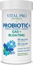 Vital Pro Resultals - Gas & Bloating Progetic + Pregities, Postgetic, Parabotik, 4-in- 1 Suplemen Kesehatan untuk Dewasa, Potensi Tinggi, 65 Strains, Sekali Digetical dan Dukungan Imune, 30 ct